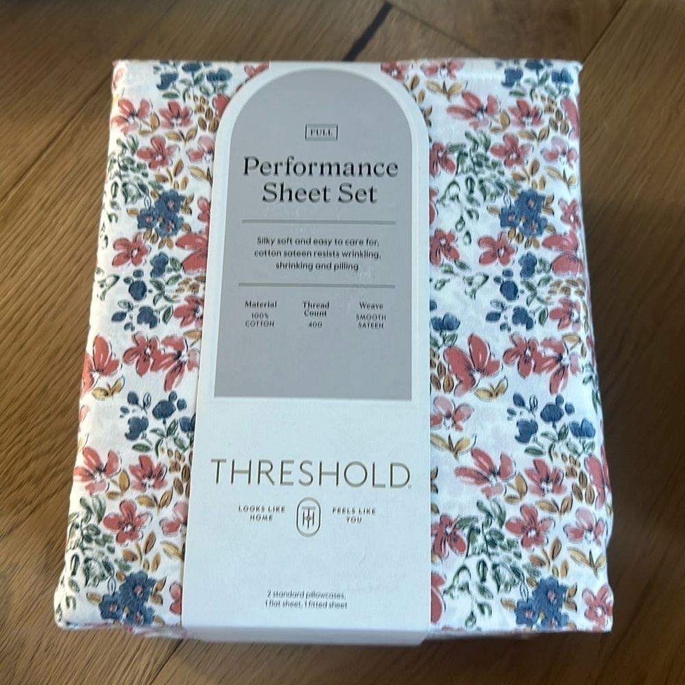 400 Thread Count Printed Performance Sheet Set - Threshold™ NWT Full - Picture 5 of 5